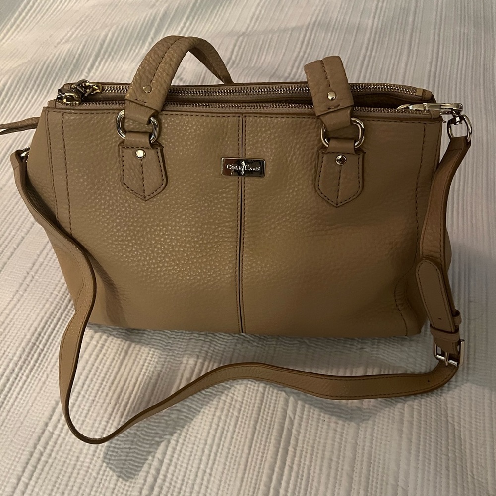 Cole Haan double zipper satchel